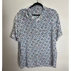 Age of Wisdom XL Lobster Print Button Shirt Coastal Beach Modal Summer